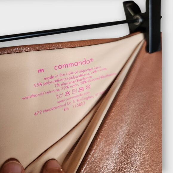 Commando High Rise Flared Faux Leather Pull On Pants Brown Tan Women’s Medium - Picture 4 of 5